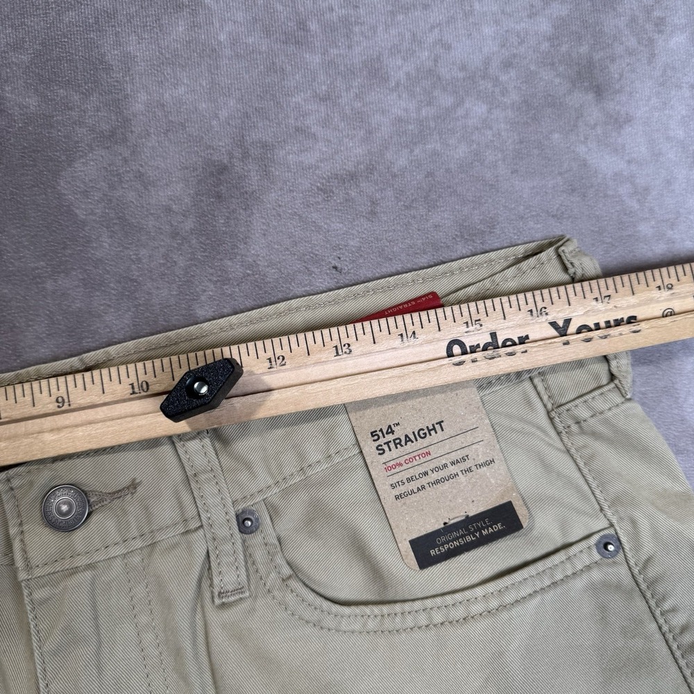 Nwt LEVI STRAUSS Men 514 Straight 100% Cotton Denim Jeans TAG 33x32 Khaki - Picture 7 of 10